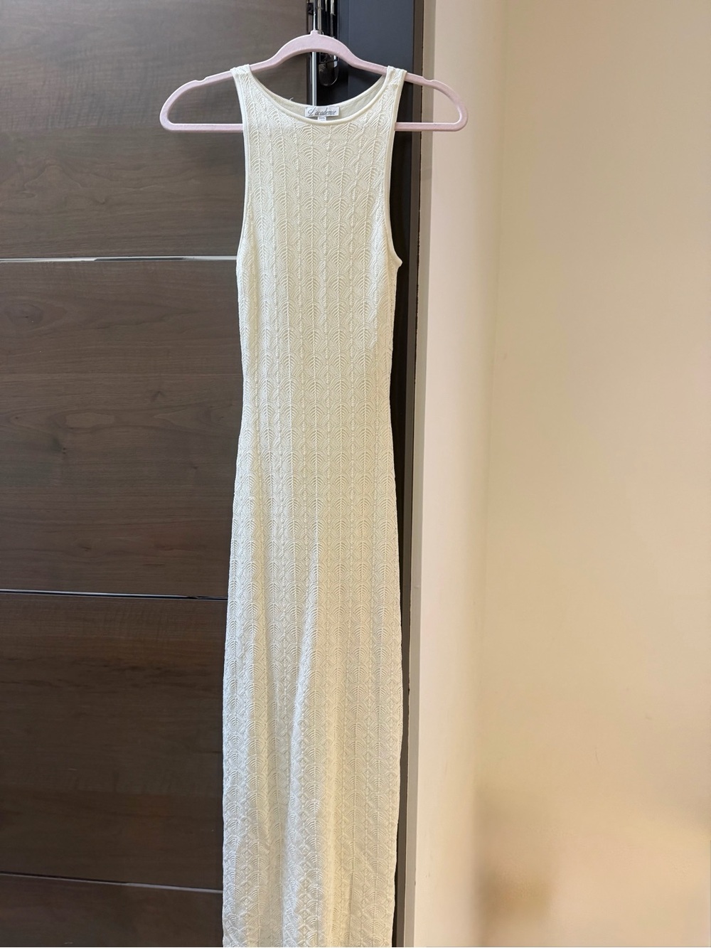 L'Academie Ivory Sleeveless Knit Maxi Dress